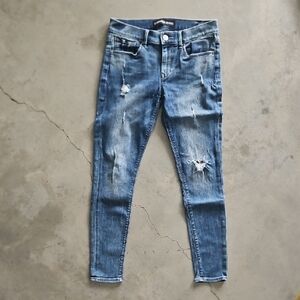 Distressed Blue Skinny Jeans Express